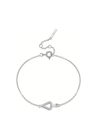 Brezza Lusso JewelryMinimalist Üçgen Baget Detaylı 925 Ayar Kadın Gümüş Bileklik Gümüş