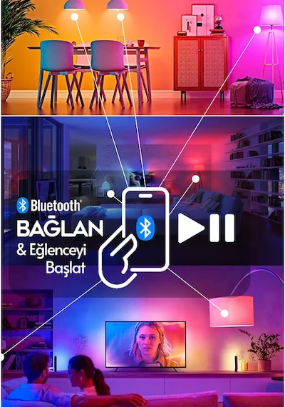 Bluetooth Hoparlörlü Uzaktan Kumandalı Rgb Akıllı Led Ampul-16 Renk Lamba 1 Ad