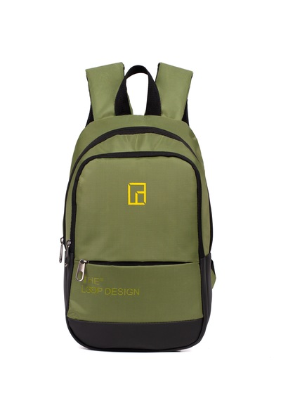 Esvelans Unisex Mini Sırt Çantası, Çok Gözlü Günlük Sırt Çantası Haki