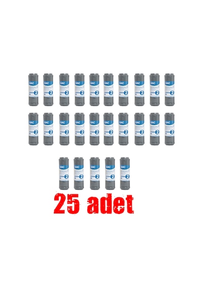 Sulook Su Arıtma Açık Kasa Gac Aktif Karbon Filtre 25 Adet