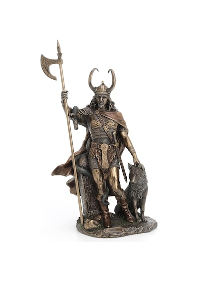 Bronz İskandinav Tanrısı Loki Kötülük Ve Kurnazlık Tanrısı Heykel Biblo Ev Dekoru