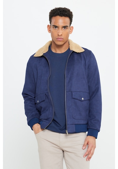 Ac&Co / Altınyıldız Classics Erkek Lacı Standart Fit Normal Kesim Gömlek Yaka Mont Lacivert Ac&Co / Altınyıldız Classics Erkek Lacı Standart Fit Normal Kesim Gömlek Yaka Mont Lacivert