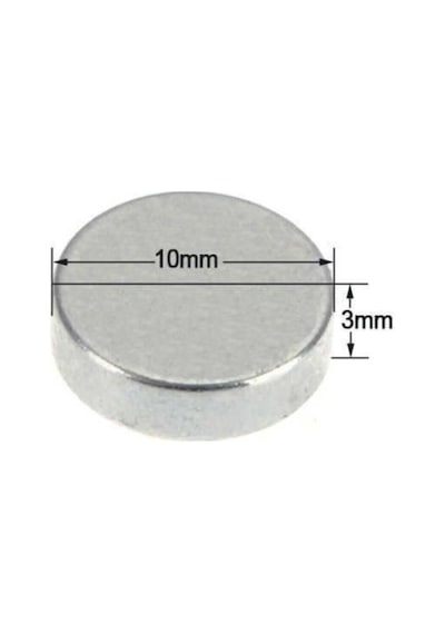 10 Adet Yuvarlak, Neodyum Mıknatıs, 10x3 Mm, Süper Güçlü Magnet