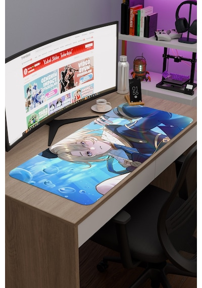 Freminet Genshin Impact Anime Gacha V4 - 90x40 Xxl Gaming Mouse Pad Fare Altlığı