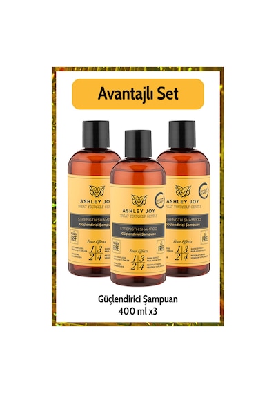 Dökülme Karşıtı Keratin Ve Kafein Içeren Sülfatsız Güçlendirici Şampuan 400 Ml X3 Set