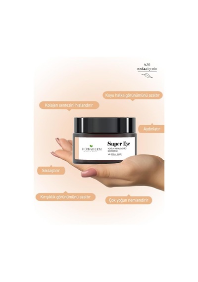 Super Eye Koyu Halka Ve Kırışıklık Karşıtı Kolajen + C Vitamini Nemlendirici Göz Çevresi Kremi