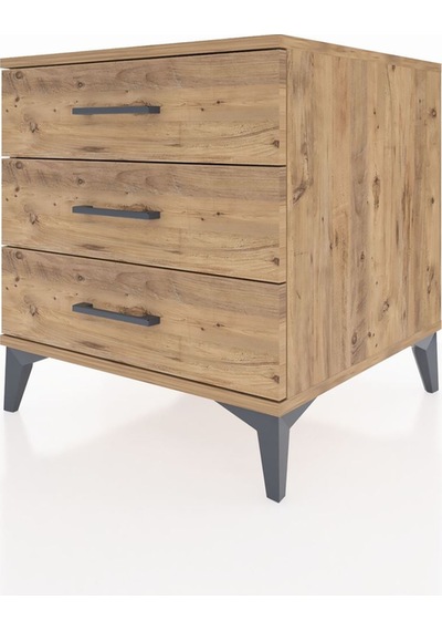 Kronos Komodin 3 Çekmeceli 60x59x64 Çam-çam Çam