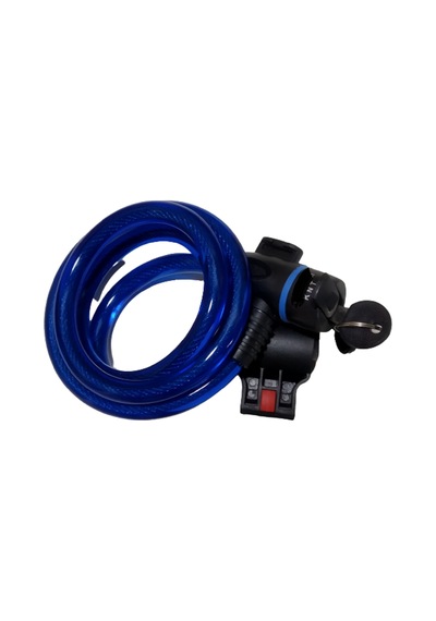 12X1200 mm Anahtarlı Halat Kilit Taşıma Aparatlı Mavi Renk Mavi