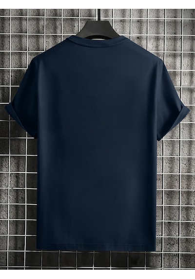 Unisex Think Outside The Box Baskılı Oversize Tshirt Lacivert