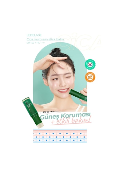 Lebelage Kuru ve Hassas Cilt İçin Stick Güneş Koruyucu Cica Sun Balm SPF 50+/PA ++++