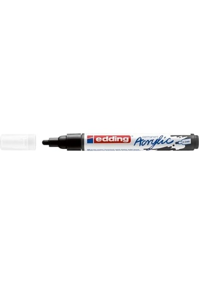 5100 Akrilik Markör Orta - Siyah - 1 Su Geçirmez Akrilik Markör - Yuvarlak Uçlu 2-3 Mm