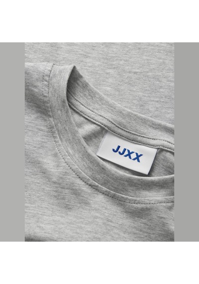 Jack & Jones Kadin Loose Fit Bisiklet Yaka Crop Tisört - Andrea - 12297396 Gri Melanj Jack & Jones Kadin Loose Fit Bisiklet Yaka Crop Tisört - Andrea - 12297396 Gri Melanj