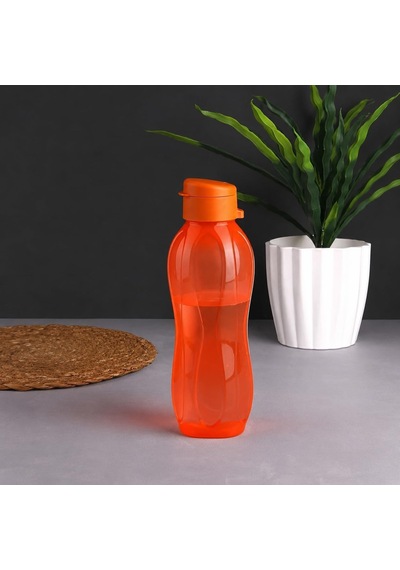 Büyük Boy Kapaklı Su Matarası 1000 Ml, Şeffaf Plastik Sporcu Su Şişesi, Bpa İçermez, Mavi Turuncu Siyah Mor Ren Çok Renkli