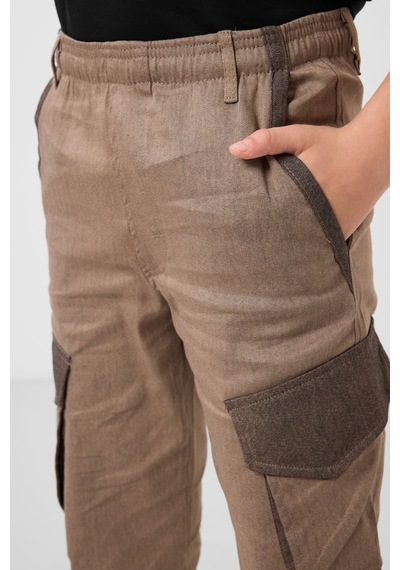 Tommy Life Camel Standart Fit Dokuma Hafif Esnek Chino Erkek Çocuk Pantolon - 11271 Camel