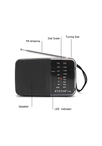Knstar K-258 Cep Tipi Taşınabilir Am - Fm Yeni Seri Radyo