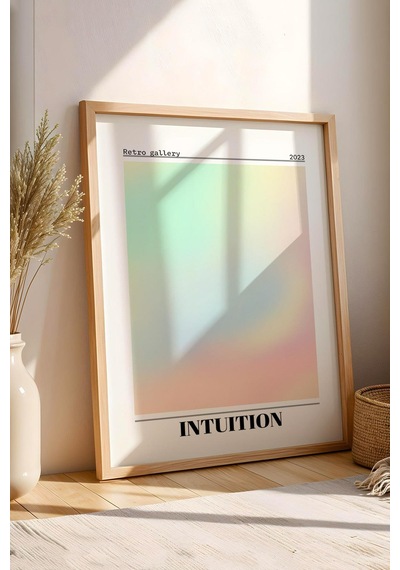 Intuition Çerçeveli Tablo Sezgi İçgüdü Aura Enerji Renkleri Retro Gallery