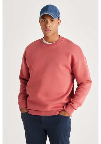 AC&Co / Altınyıldız Classics Erkek Mercan Oversize Fit Bol Kesim Pamuklu İçi Polarlı Bisiklet Yaka Sweatshirt Mercan AC&Co / Altınyıldız Classics Erkek Mercan Oversize Fit Bol Kesim Pamuklu İçi Polarlı Bisiklet Yaka Sweatshirt Mercan