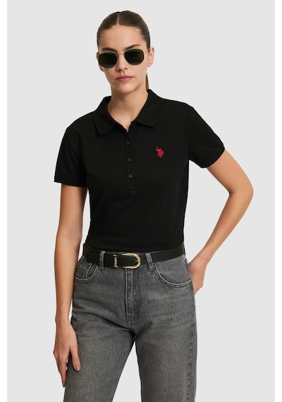 U.s. Polo Assn. Kadın Siyah Tişört Basic 50321818-vr046