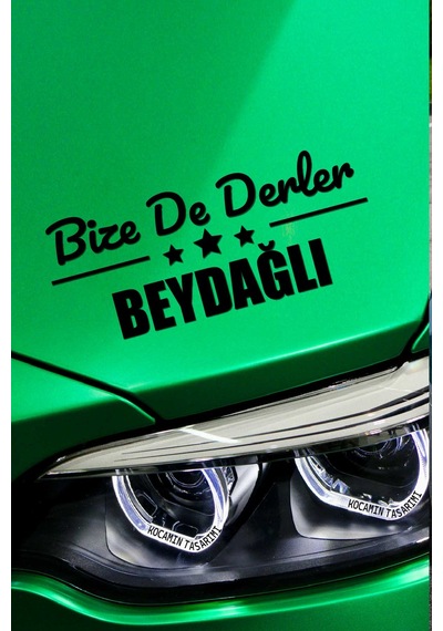 İzmir Beydağ Klasik Siyah Sticker İzmir Bize De Derler Beydağlı 40x15 Cm Araba Çıkartma 40 CM - Siyah