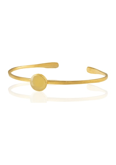 Kadir Jewellery Zirkon Taşlı Ayarlanabilir 22 Ayar Altın Kaplama Bilezik Sarı