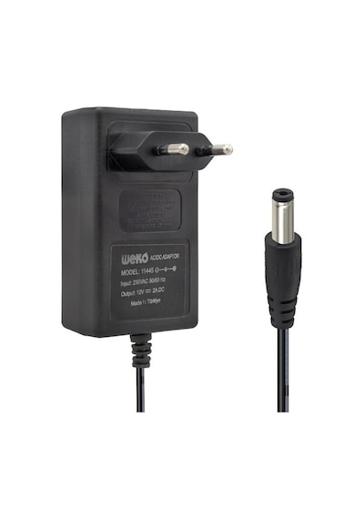 Weko 12 Volt 2 Amper 24 Watt Plastik Kasa Priz Tipi Adaptör 5.5x2.5 Uçlu
