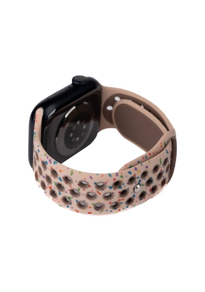 Apple Watch Seri 1/2/3 42mm Uyumlu Kordon Yeni Seri 2023 Silikon Strap Kayış Krem