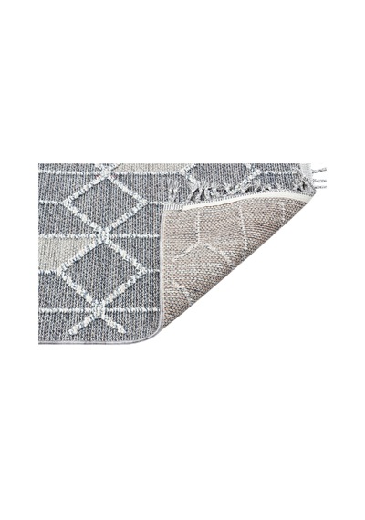 Loft Lf03 Geometrik Desenli Gri Modern Salon Halısı Hav Toz Vermez
