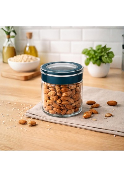 Cam Kavanoz, Cam Saklama Kabı, Sızdırmaz Kaplar Lacivert, 300 Ml Diğer