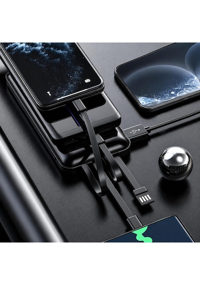 20000mah Dahili Çoklu Kablolu Powerbank, Dijital Göstergeli Taşınabilir Şarj Cihazı, Yüksek Şarj Kapasiteli, Ofis Okul Seyahat Kamp İçin Hızlı Şarj Destekli Type-c Lightning Uyumlu Powerbank 20000mah Dahili Çoklu Kablolu Powerbank, Dijital Göstergeli Taşınabilir Şarj Cihazı, Yüksek Şarj Kapasiteli, Ofis Okul Seyahat Kamp İçin Hızlı Şarj Destekli Type-c Lightning Uyumlu Powerbank