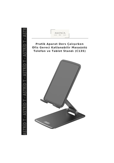 Pratik Aparat Ders Çalışırken Ofis Gereci Katlanabilir Masaüstü Telefon Ve Tablet Standı C135