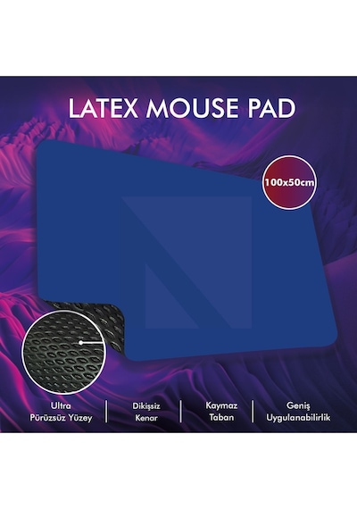 MP05 - 100x50 3xlarge Mavi Gaming Mousepad Ev Ofis Oyun