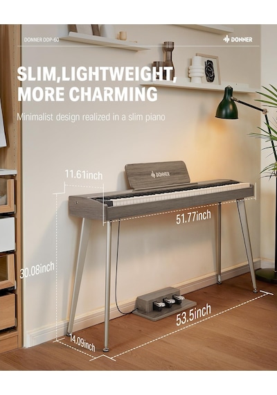 Donner Ddp-60 Dijital Piyano Gray Wood Grain
