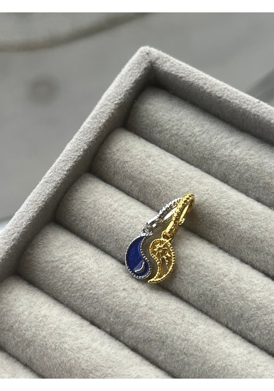 Ayrılabilir Güneş Ve Ay Charm Asafaccessory Gümüş