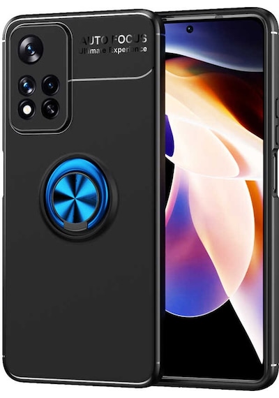 Xiaomi Redmi Note 11 Pro 5g Kılıf Zore Ravel Silikon Kapak Siyah-Mavi
