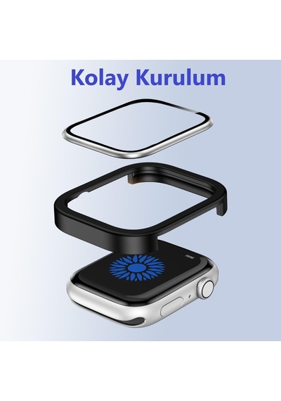 Seri 9 8 7 45mm Plastik Çerçeve Watch Ekran Koruyucu Kırılmaz Cam Yüksek Hassasiyetli Tam Kaplayan Apple Watch 9 8 7 İle Uyumlu Çok Renkli