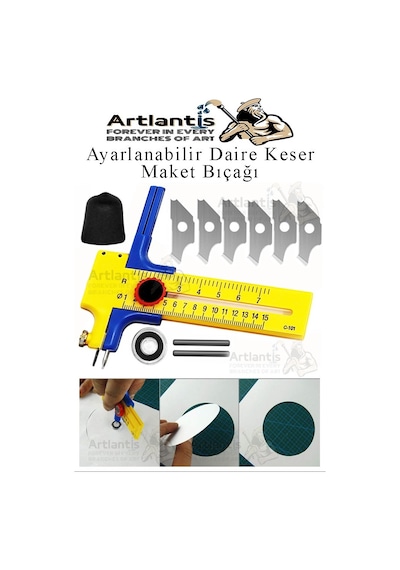 Daire Keser Maket Bıçağı Ayarlanabilir 11 Parça 1 Paket Yüksek Kaliteli Pvc Hassas Daire Kesici Kesme Pusula 15cm