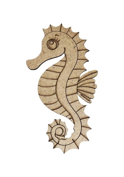 Boyanabilir Ahşap Deniz Atı Figürü 15x7 Cm 10 Adet