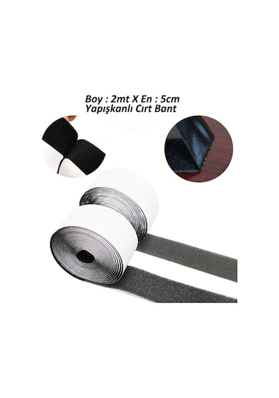 2 Metre Arkası Yapışkanlı Cırt Cırtlı Bant - Cırt Cırt - En: 5Cm (270627845)
