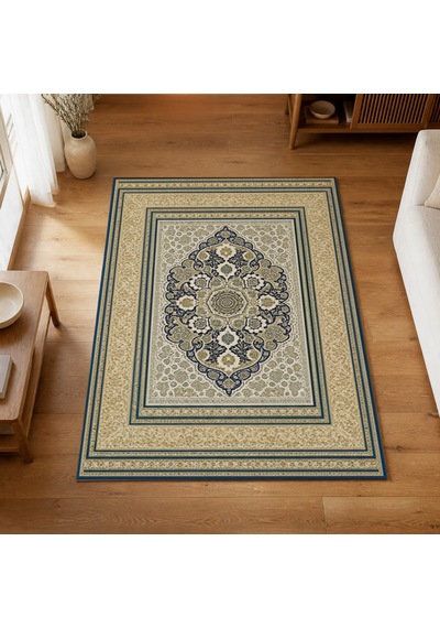 Kartela Halı Vina Halı Jüt Taban Dokuma Halı Lacivert - 60 X 90 Cm