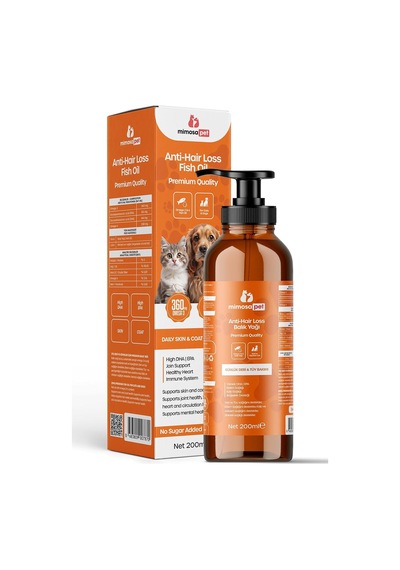 Kedi Ve Köpekler İçin Tüy Dökülmesini Önleyici Omega 3-6 Premium Balık Yağı 200 Ml Yüksek Epa & Dha
