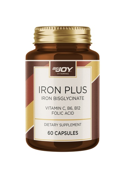 Iron Plus Demir Takviyesi Demir Bisglisinat,c Vitamini,folik Asit İçeren 60 Kapsül
