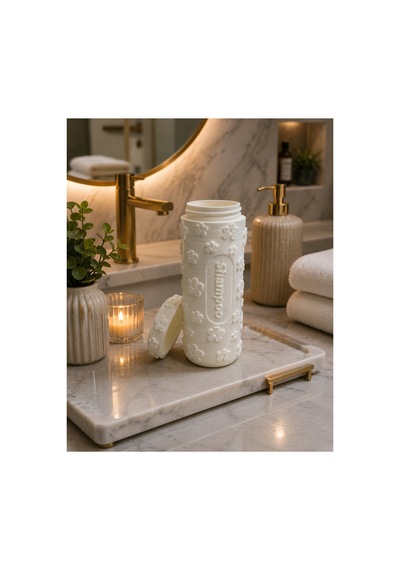 Seyahatlerde Kullanım İçin Şampuan Kutusu 4x10cm 90ml Beyaz Beyaz