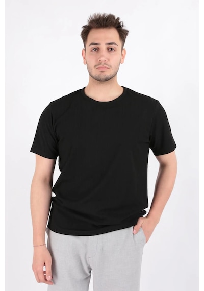 Cazador B.yaka K.kol Erkek T-shirt 4153 Siyah 001