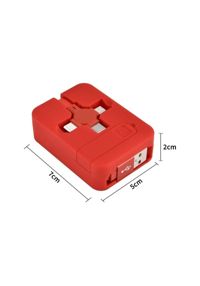 Cep Tipi Telefon Tutuculu Makaralı Uzayıp Kısalabilen 3'ü 1 Arada Usb Şarj Kablosu