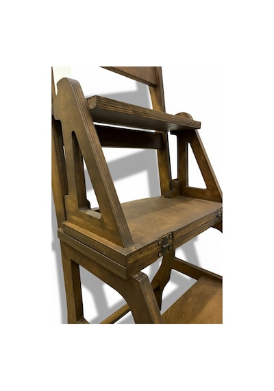 Ahşap 3 Basamak Merdiven - Portatif Demonte Ve Ergonomik Ev Tipi Sandalye Merdiven 150 Kg Kapasiteli