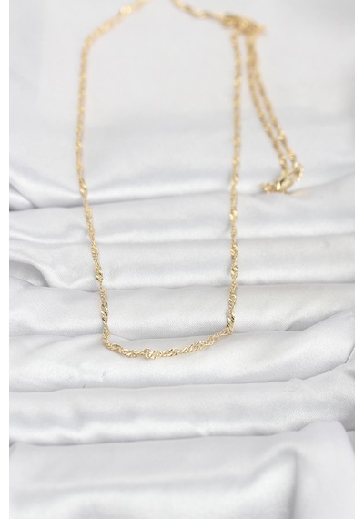 Cm 14k Gold Renk Burgu Zincirli 60 Cm Kadın Kolye - Lisinya altın