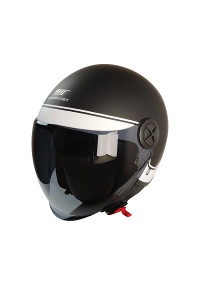 Mts FX-101 Çenesiz Kask Mat Siyah - Beyaz