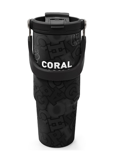 Coral High Renkli Love Desenli Pipetli Ve Direkt İçim Çelik Termos 900 Ml 38706 Siyah