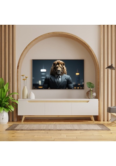Hayvan Figürlü Ufuk Çizgisi Aslanlı Pvc 60x90 Cm Çerçevesiz Tablo 15