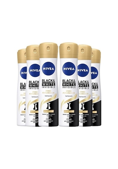 Nivea Black & White Invisible İpeksi Pürüzsüzlük Kadın Sprey Deodorant 6 x 150 ML